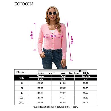 women's short cardigan V-neck soft knit ribbed top shawl sweater long sleeve