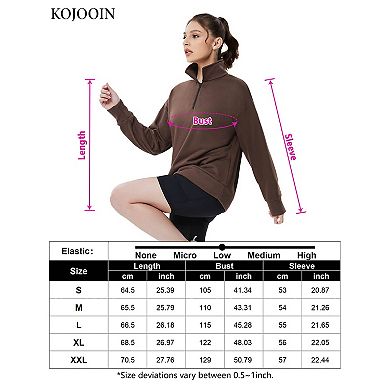 Half Zip Pullover Sweatshirt Sport Hiking Clothes Women Long Sleeve