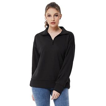 Half Zip Pullover Sweatshirt Sport Hiking Clothes Women Long Sleeve