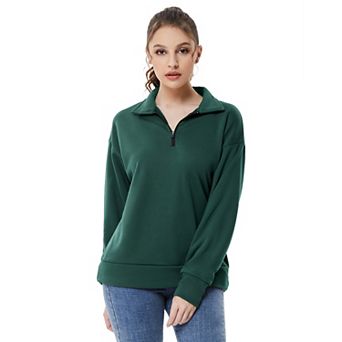 Half Zip Pullover Sweatshirt Sport Hiking Clothes Women Long Sleeve
