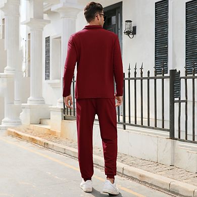 Men's Tracksuit Set 2 Piece Quarter Zip Casual Golf Jogging Suit Athletic Sports Sweatsuits Set