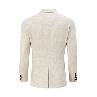 Men's Casual Sport Coat Lightweight Linen Blazer One Button Business Suit Jackets