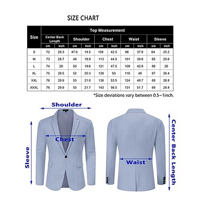 Men's Casual Sport Coat Lightweight Linen Blazer One Button Business Suit Jackets