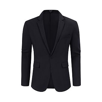 Men's Casual Sport Coat Lightweight Linen Blazer One Button Business Suit Jackets