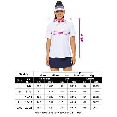 Womens Shirts Short Zipper Tennis Sport Active Tops Golf Polo Shirt Sleeve Athletic Moisture Wicking