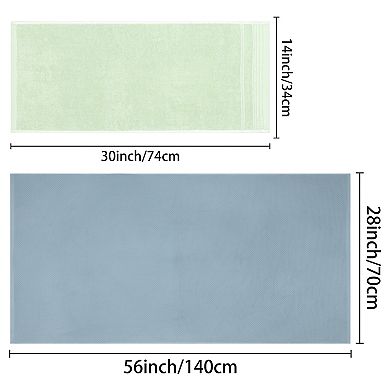 4 Pack Striped Hand Towel Set, Comfort and Quick Drying Towels for Bathroom, 14"x30"&28"x56"