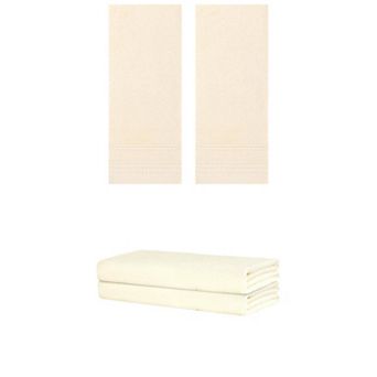 4 Pack Striped Hand Towel Set, Comfort and Quick Drying Towels for Bathroom, 14"x30"&28"x56"