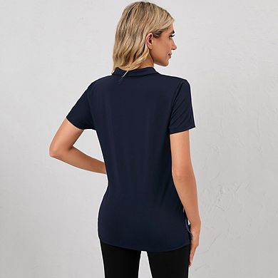 Womens Shirts Short Summer Printed Tops Lightweight Tennis Polo Golf Sleeve Athletic