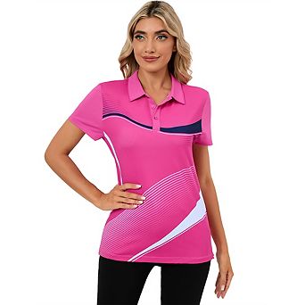 Womens Shirts Short Summer Printed Tops Lightweight Tennis Polo Golf Sleeve Athletic