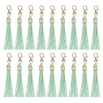 18 pc PU Leather Tassels, 5.9 Inch Keychain Tassel Charm with Lobster Swivel for Handbag DIY Crafts