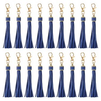 18 pc PU Leather Tassels, 5.9 Inch Keychain Tassel Charm with Lobster Swivel for Handbag DIY Crafts