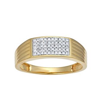 HDI Men's Sterling Silver 1/4 Carat T.W. Lab-Grown Diamond Ring