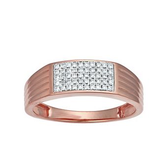 HDI Men's Sterling Silver 1/4 Carat T.W. Lab-Grown Diamond Ring