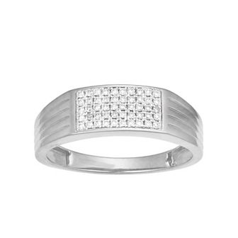HDI Men's Sterling Silver 1/4 Carat T.W. Lab-Grown Diamond Ring