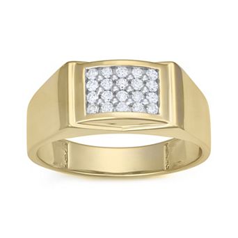 HDI Men's Sterling Silver 1/3 Carat T.W. Lab-Grown Diamond Ring