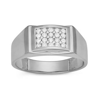 HDI Men's Sterling Silver 1/3 Carat T.W. Lab-Grown Diamond Ring