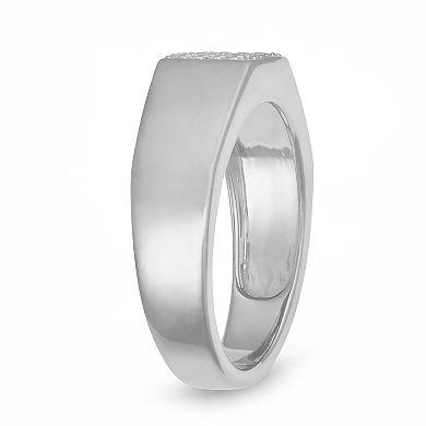 HDI Men's Sterling Silver 1/4 Carat T.W. Lab-Grown Diamond Ring