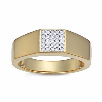 HDI Men's Sterling Silver 1/4 Carat T.W. Lab-Grown Diamond Ring