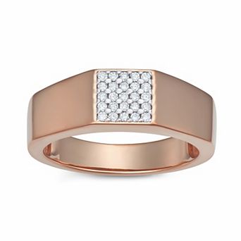 HDI Men's Sterling Silver 1/4 Carat T.W. Lab-Grown Diamond Ring