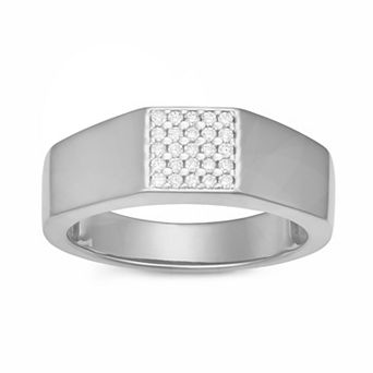 HDI Men's Sterling Silver 1/4 Carat T.W. Lab-Grown Diamond Ring