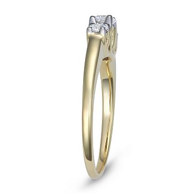 HDI 10k Gold 1/2 Carat T.W. 3-Stone Lab-Grown Diamond Ring