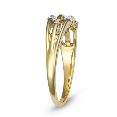 HDI 10k Gold 1/4 Carat T.W. 7-Stone Lab-Grown Diamond Ring