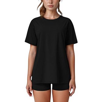 Women's Relaxed Fit Crew Neck T-Shirt with Short Sleeves and Soft Stretch Fabric