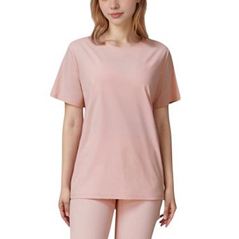 Women's Relaxed Fit Crew Neck T-Shirt with Short Sleeves and Soft Stretch Fabric