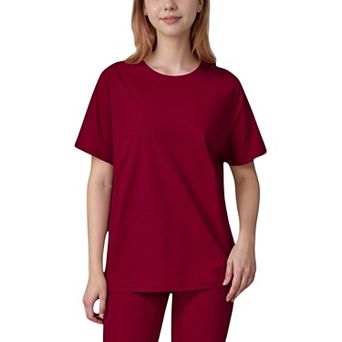 Women's Relaxed Fit Crew Neck T-Shirt with Short Sleeves and Soft Stretch Fabric