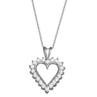 HDI 10k Gold 3/4 Carat T.W. Lab-Grown Diamond Heart Pendant Necklace