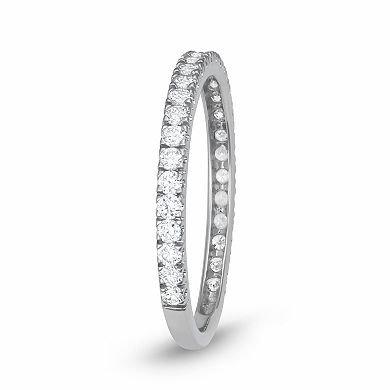 HDI 10k White Gold 1/2 Carat T.W. Lab-Grown Diamond Eternity Band