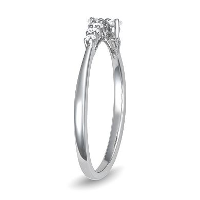 HDI 10k White Gold 1/4 Carat T.W. Lab-Grown Diamond Bypass Ring