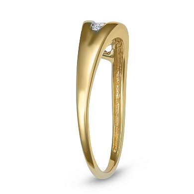 HDI 10k Gold 1/4 Carat T.W. Lab-Grown Diamond Journey Ring