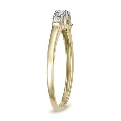 HDI 10k Gold 1/3 Carat T.W. 5-Stone Lab-Grown Diamond Ring