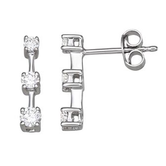HDI Sterling Silver 1/2 Carat T.W. Lab-Grown Diamond Drop Earrings