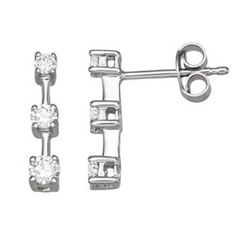 HDI Sterling Silver 1/2 Carat T.W. Lab-Grown Diamond Drop Earrings