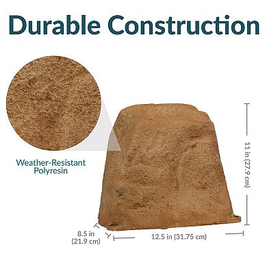 Sunnydaze Outdoor Polyresin Landscape Rock Septic Cover with Stakes - 2-Pack