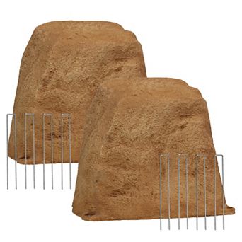 Sunnydaze Outdoor Polyresin Landscape Rock Septic Cover with Stakes - 2-Pack