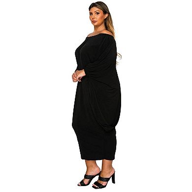 Plus Size Eero Off Shoulder Taper Hem Dress