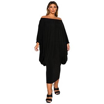 Plus Size Eero Off Shoulder Taper Hem Dress