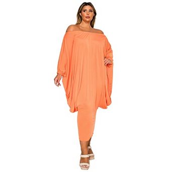 Plus Size Eero Off Shoulder Taper Hem Dress