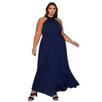 Plus Size Cassia Halter Neck Dress