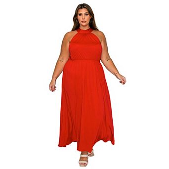 Plus Size Cassia Halter Neck Dress