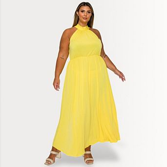 Plus Size Cassia Halter Neck Dress