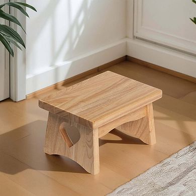 eHemco Rectangular Solid Hardwood Step Stool for Adults and Kids, 7.5 Inches