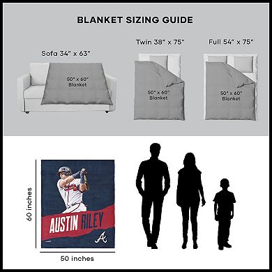 Atlanta Braves Austin Riley Silk Touch Throw Blanket