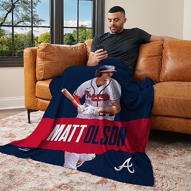 Atlanta Braves Matt Olson Silk Touch Throw Blanket