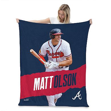 Atlanta Braves Matt Olson Silk Touch Throw Blanket