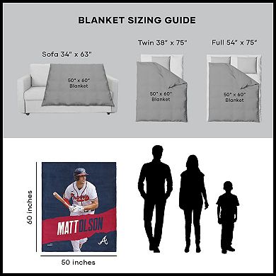 Atlanta Braves Matt Olson Silk Touch Throw Blanket
