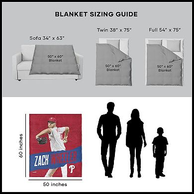 Philadelphia Phillies Zack Wheeler Silk Touch Throw Blanket